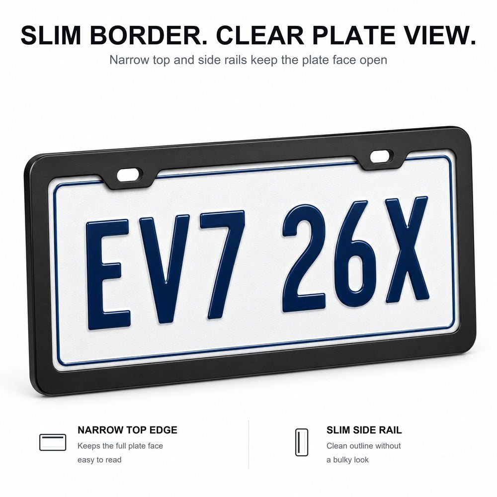 Black License Plate Frame for Tesla (2pcs)