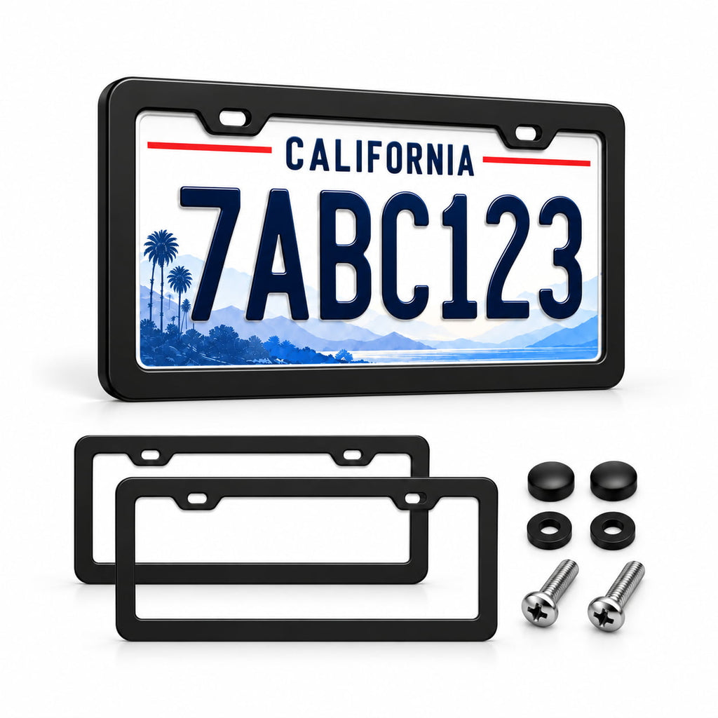 Black License Plate Frame for Tesla (2pcs)