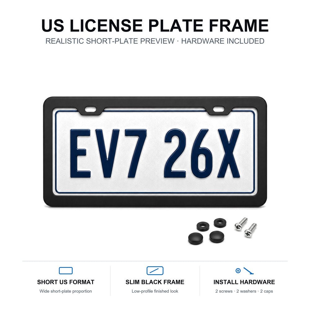 Black License Plate Frame for Tesla (2pcs)