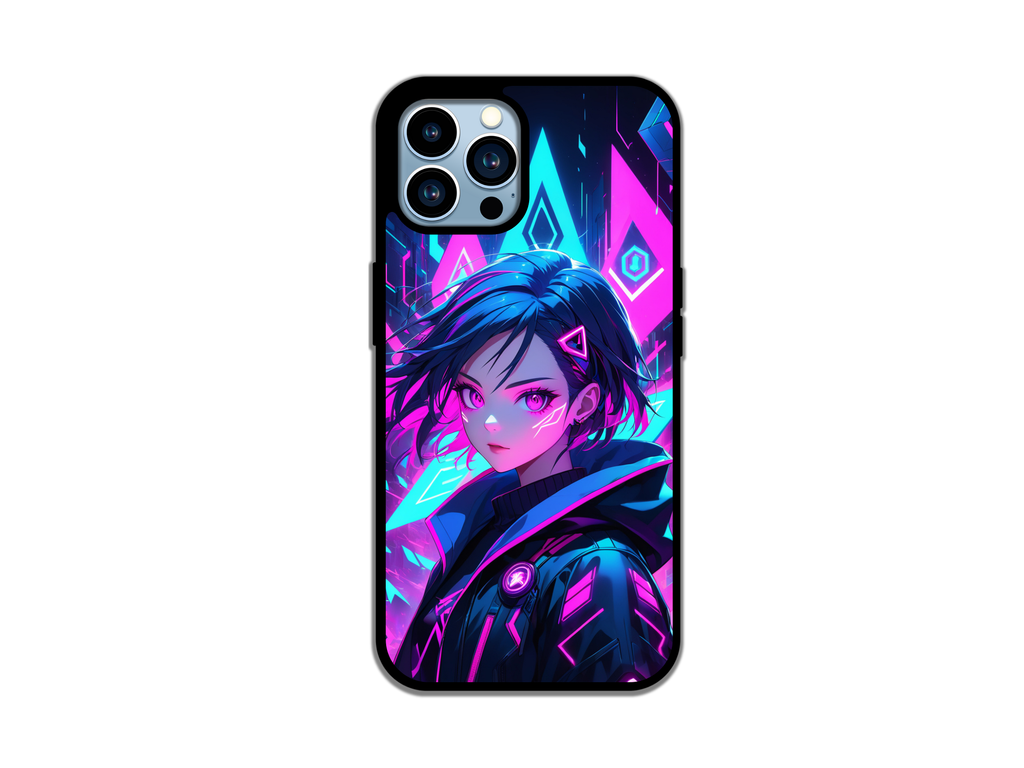 Neon Cyberpunk Dreamscape Anime-Inspired Art Print