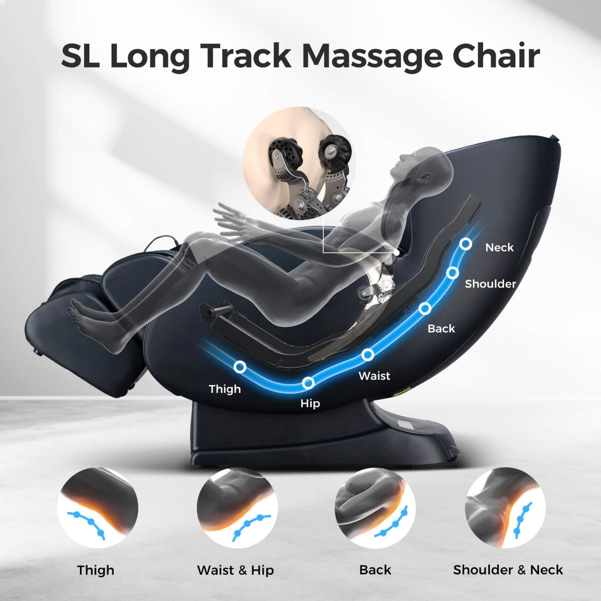 Bosscare Full Body 3D Zero Gravity Shiatsu Recliner Massage Chair With App (SAK32840)