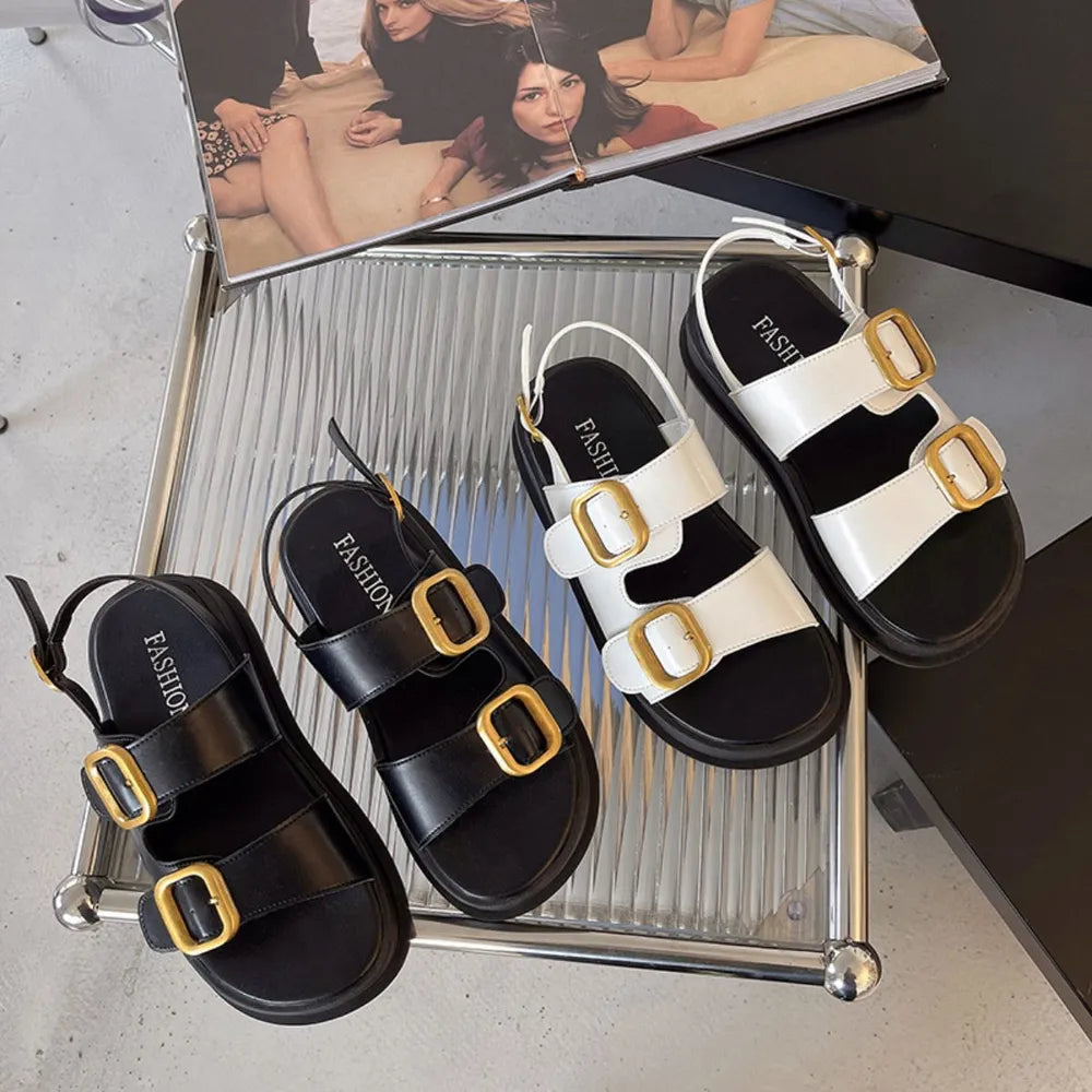 Buckle Open Toe Platform Sandals