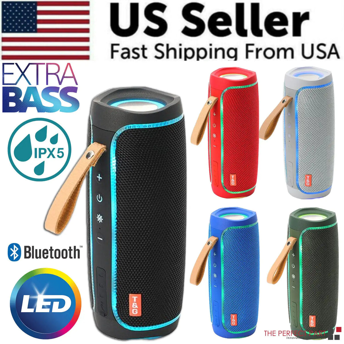 Bluetooth Speaker Wireless Waterproof Outdoor Stereo Bass