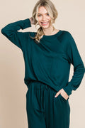 Super Lady Round Neck Raglan Sleeve Top And Drawstring Pants