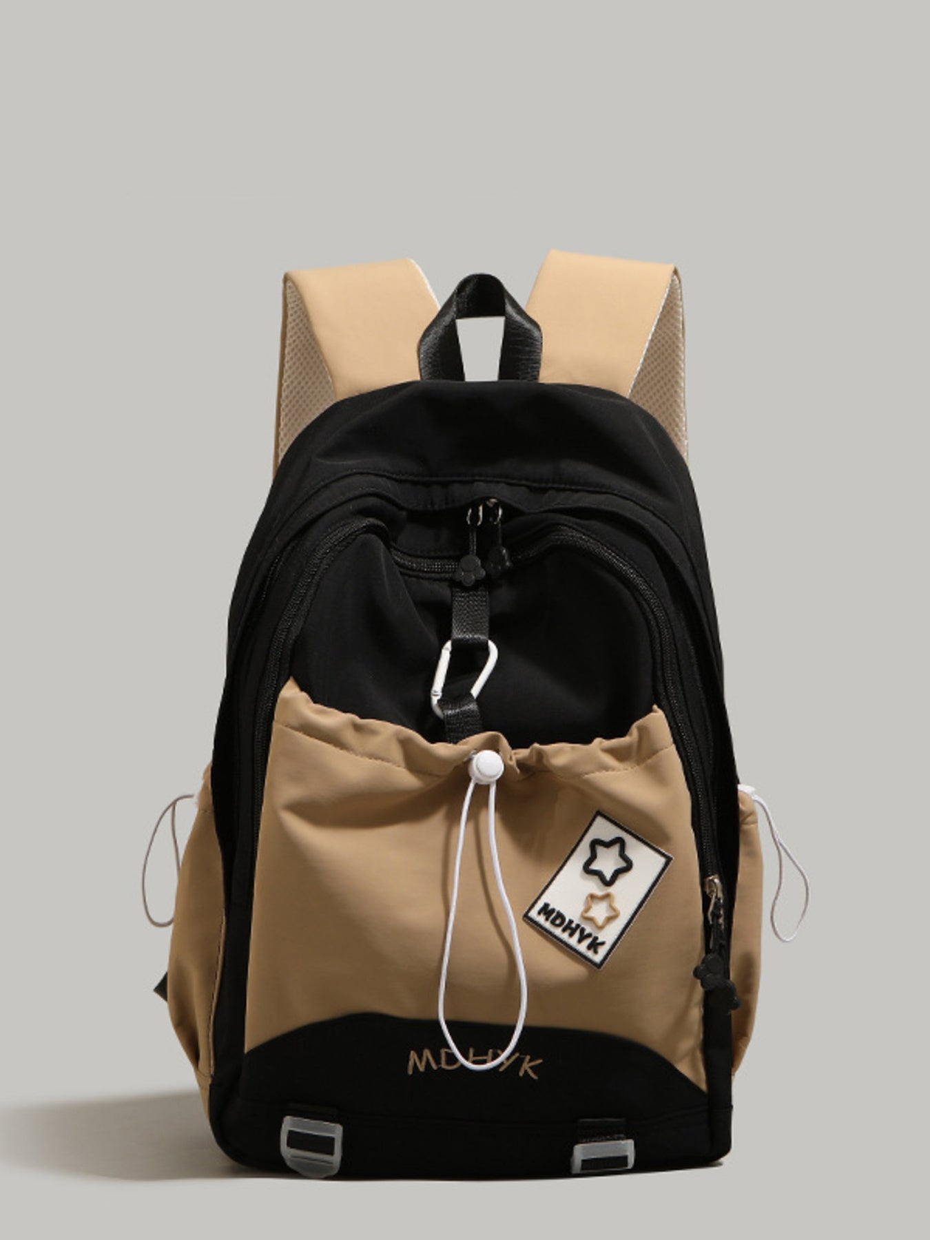 Color Block Drawstring Backpack Bag