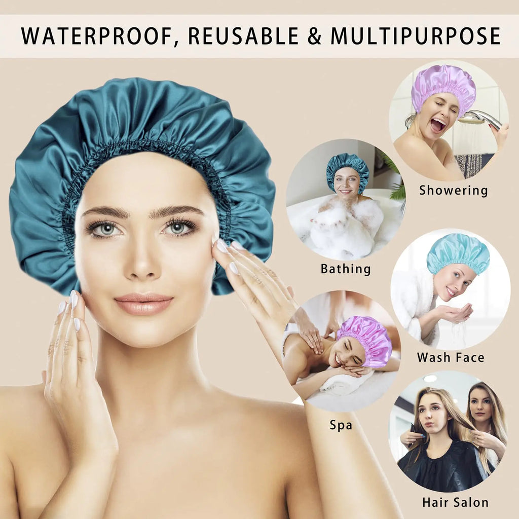 Reusable Double Waterproof Shower Cap