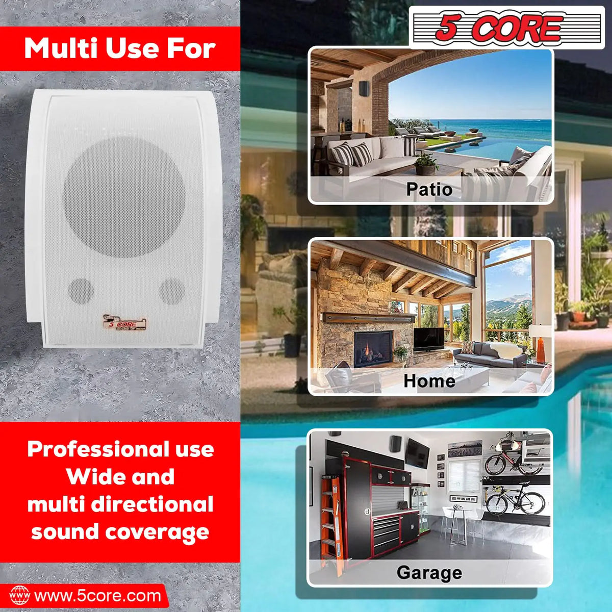 5Core 100W Outdoor Speakers