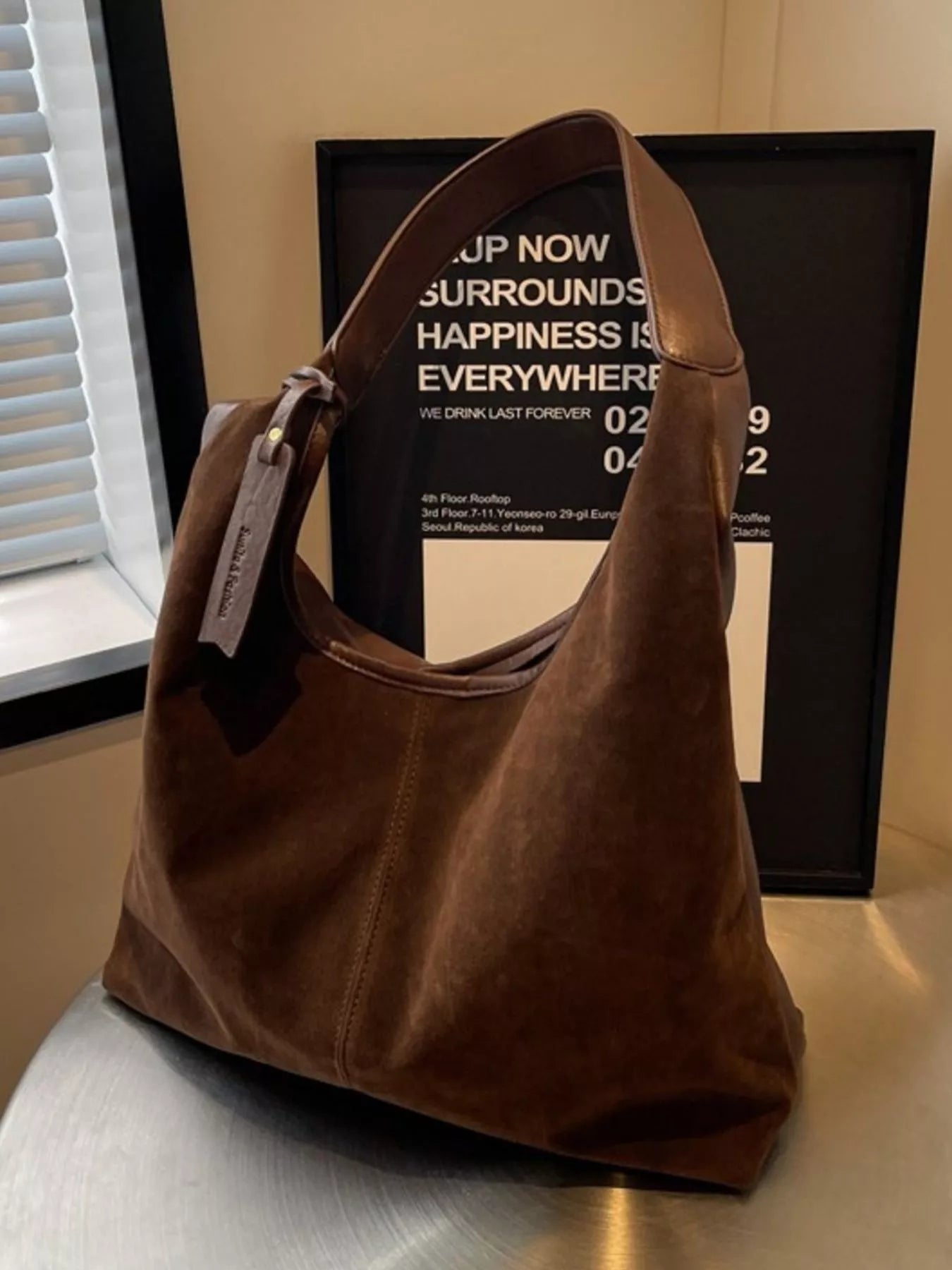 Adjustable Strap Corduroy Shoulder Bag
