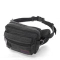 Canvas Fanny Pack with 4-Zipper Pockets