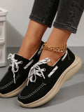 Lace Up Round Toe Sneakers
