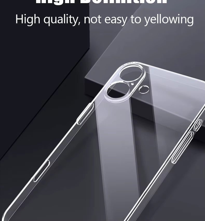 Clear Silicone Phone Case For iPhone 17 16 Pro Max 17 Air 16E Soft Back Cover For iPhone 15 14 11 12 13 Pro Max Mini Plus Case