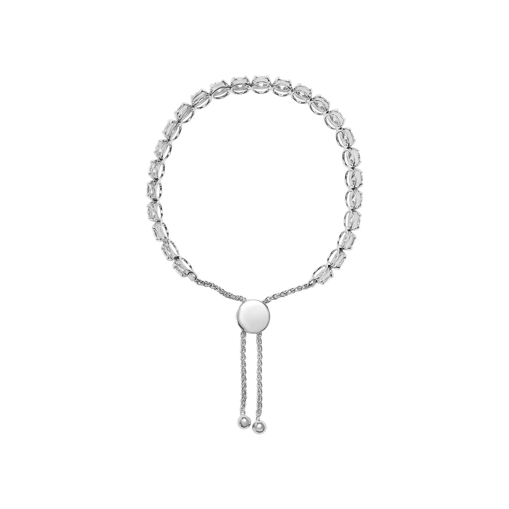 14K White Gold 6.00 Cttw Diamond 4”-10” Adjustable Bolo Tennis