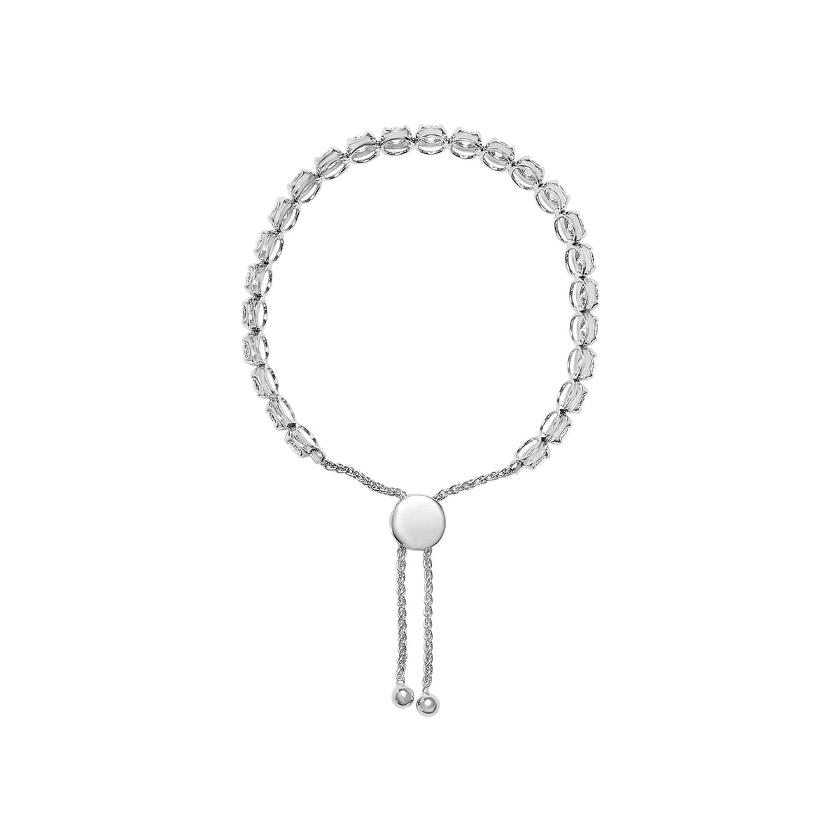 14K White Gold 6.00 Cttw Diamond 4”-10” Adjustable Bolo Tennis