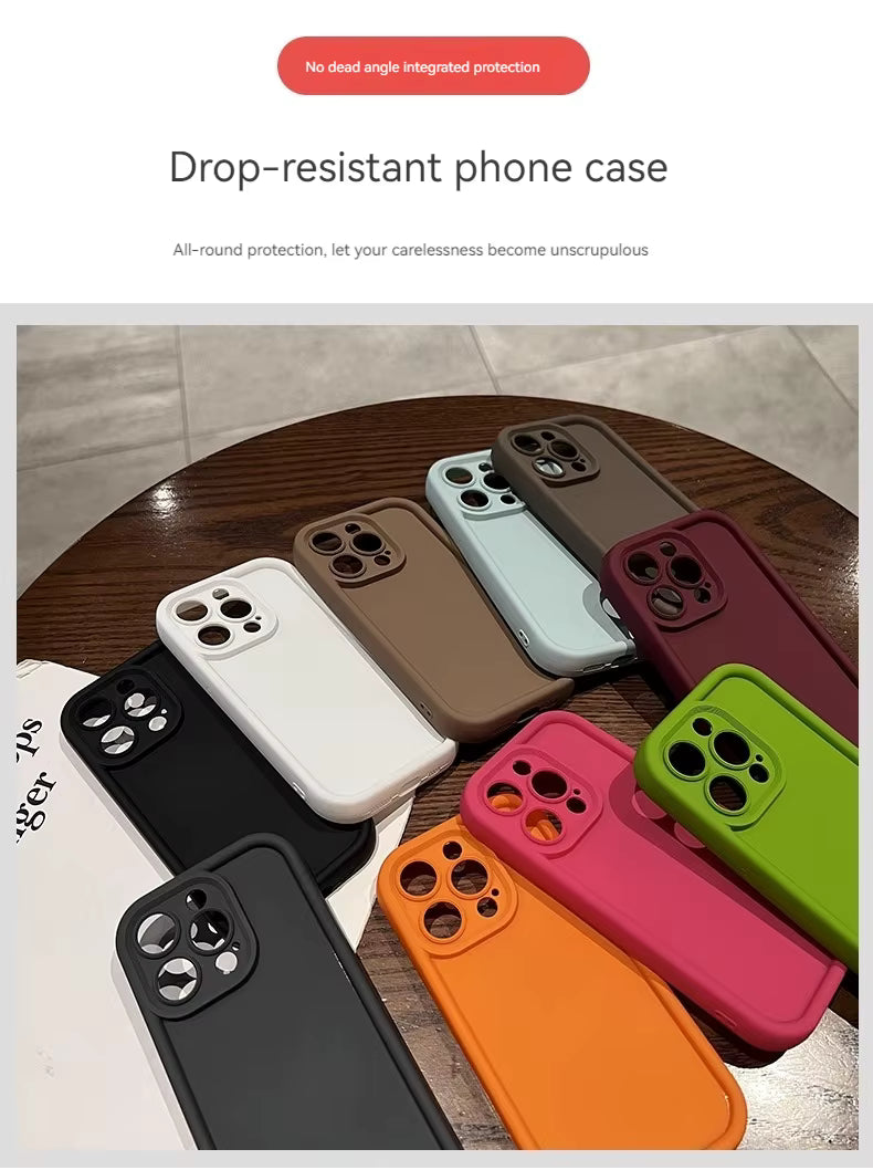 Cute Phone Case Phone for iPhone 16 15 14 13 12 11 Pro Max Soft Silicone Cover for iPhone X 14 15 Plus Case Camera Protection