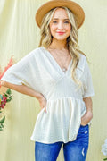 And The Why Textured and Soft V Neck Casual Top