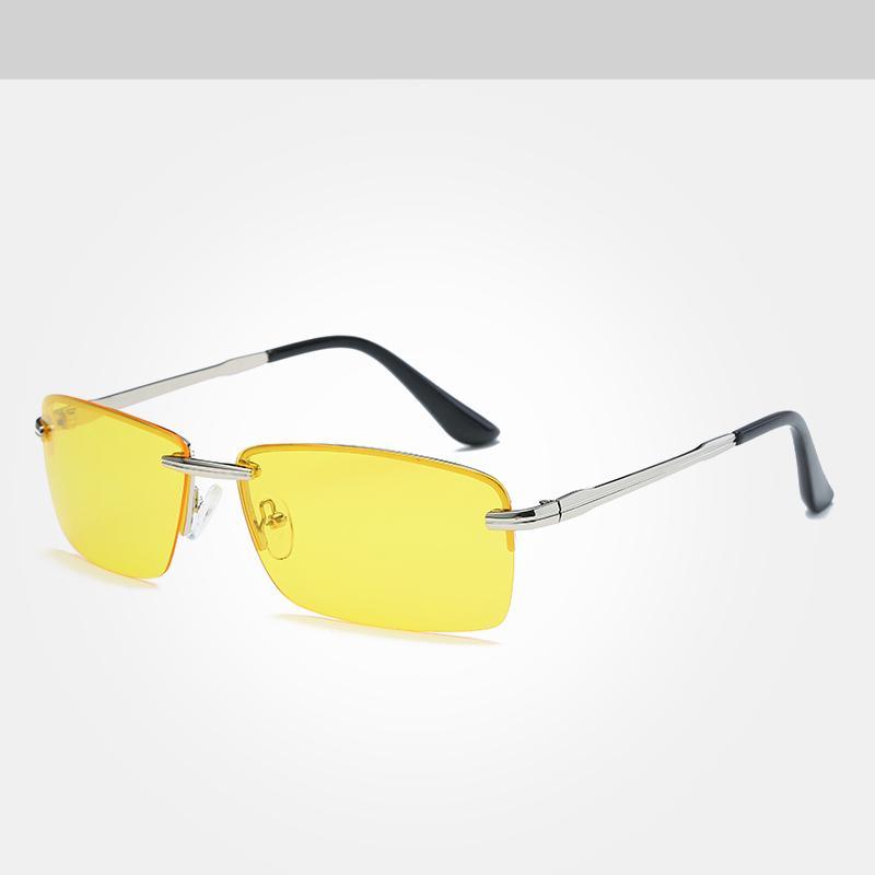Classic Retro Rimless Sunglasses Men Polarized Gold Men's Shades