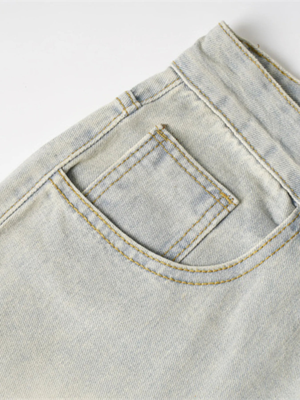 Men's Frayed Hem Wide Leg Jeans