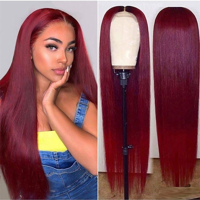 Long Straight Front Lace Wig Smooth Hair