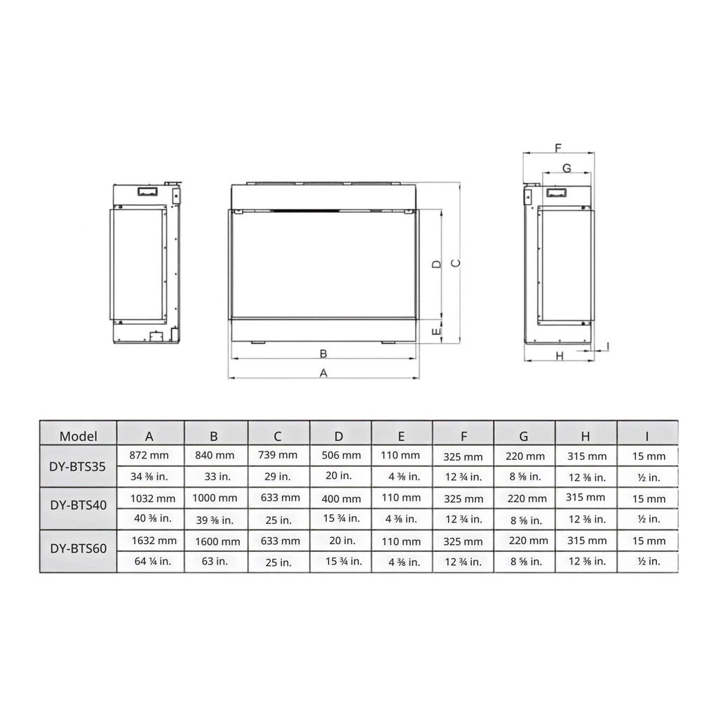 Dynasty Melody 35-Inch Multi-Sided Smart Electric Fireplace With Auto Shut Off [DY-BTS35] (SAK87490)