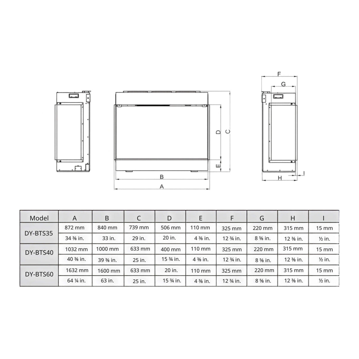 Dynasty Melody 40-Inch Multi-Sided Smart Electric Fireplace With Remote Control [DY-BTS40] (SAK48210)