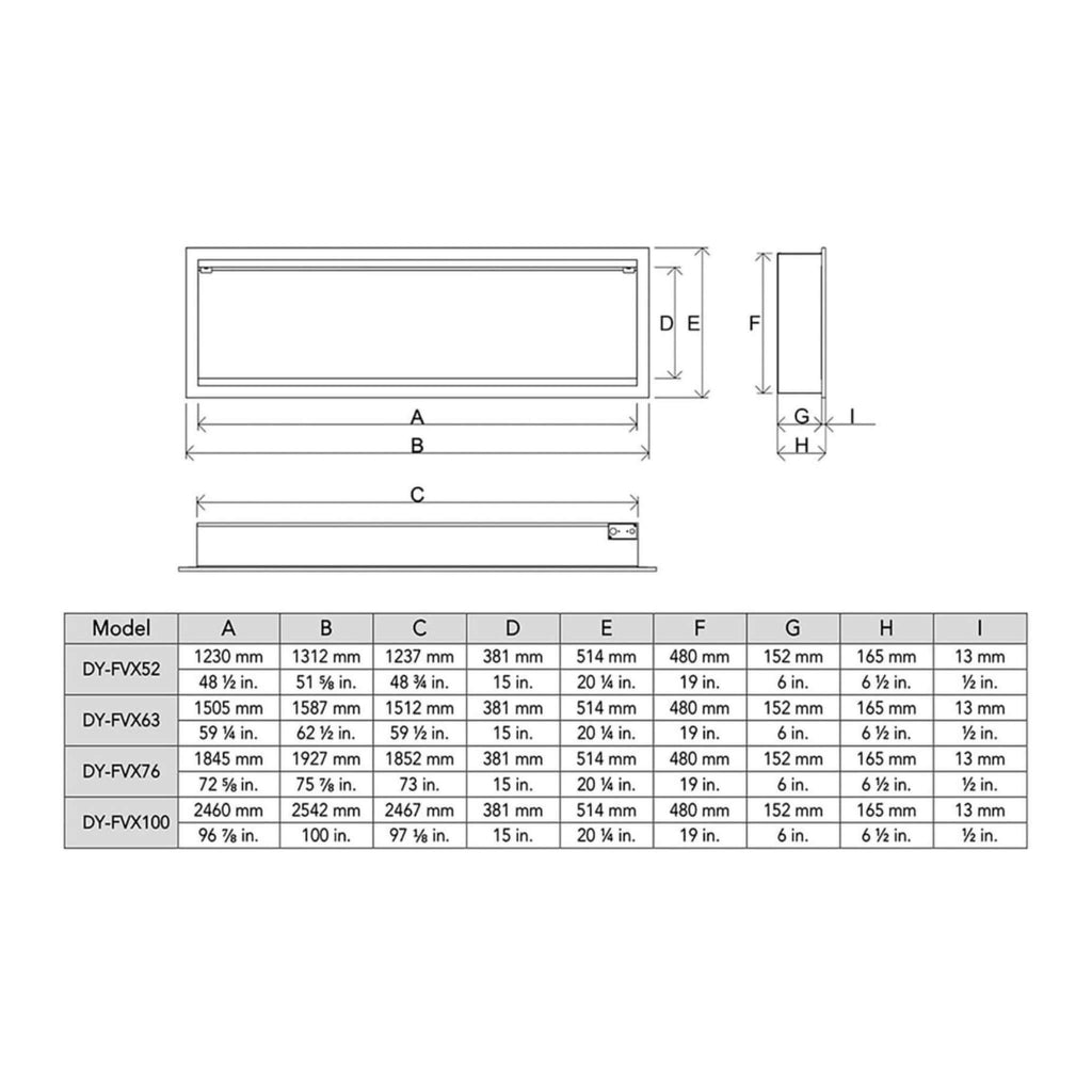 Dynasty Tempo 52-Inch Smart Virtual Linear Electric Fireplace With Dynasty App [DY-FVX52] (SAK76421)
