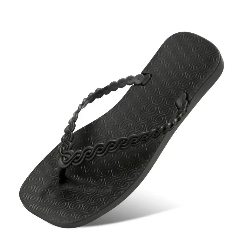Braided Strap Beach Toe Post Slippers