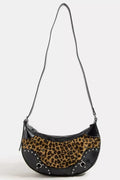 Fame Leopard Print Half Moon Shoulder Bag