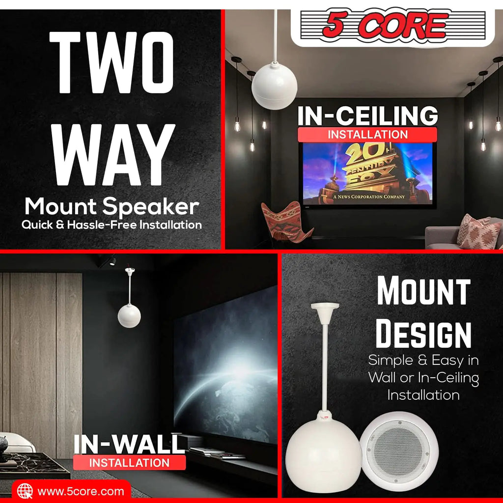 5core Pendant Hanging Wall Speaker 15W Commercial Ceiling Mount