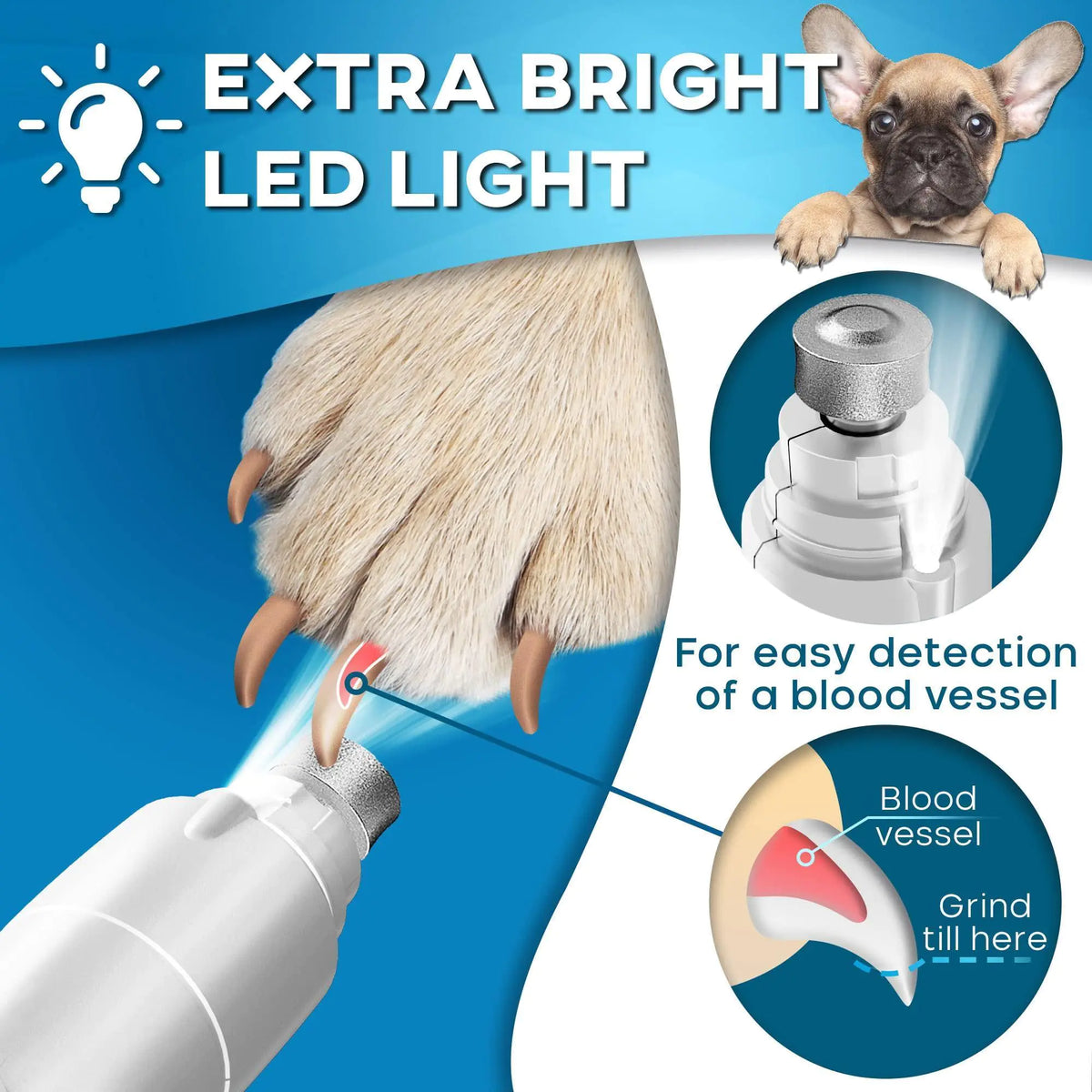 LED Dog Nail Grinder Rechargeable