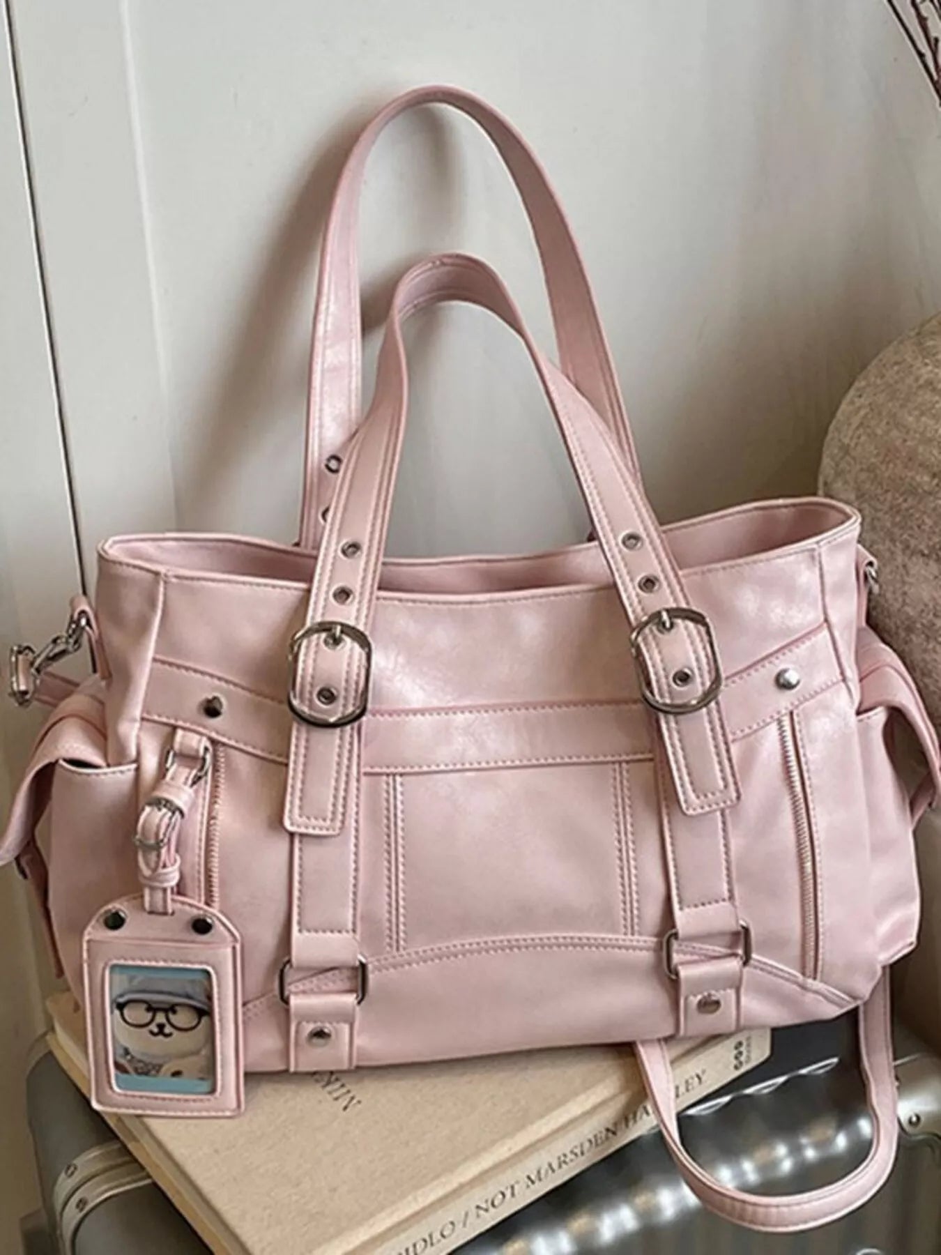 Buckle Decor Shoulder Bag