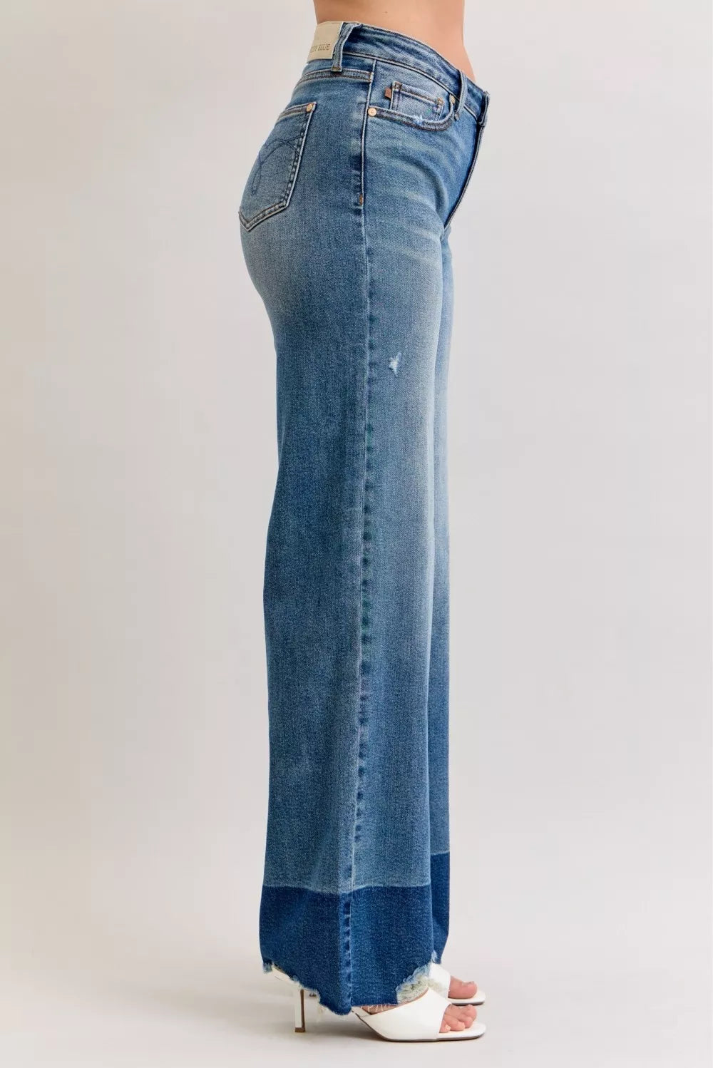 Judy Blue Raw Hem High Waist Column Straight Jeans