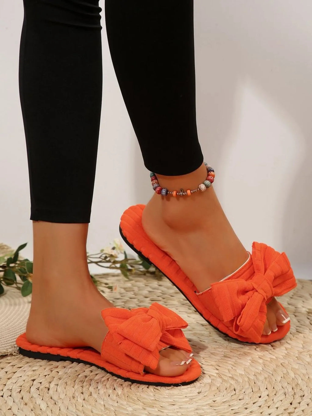Bow Knot Open Toe Slippers