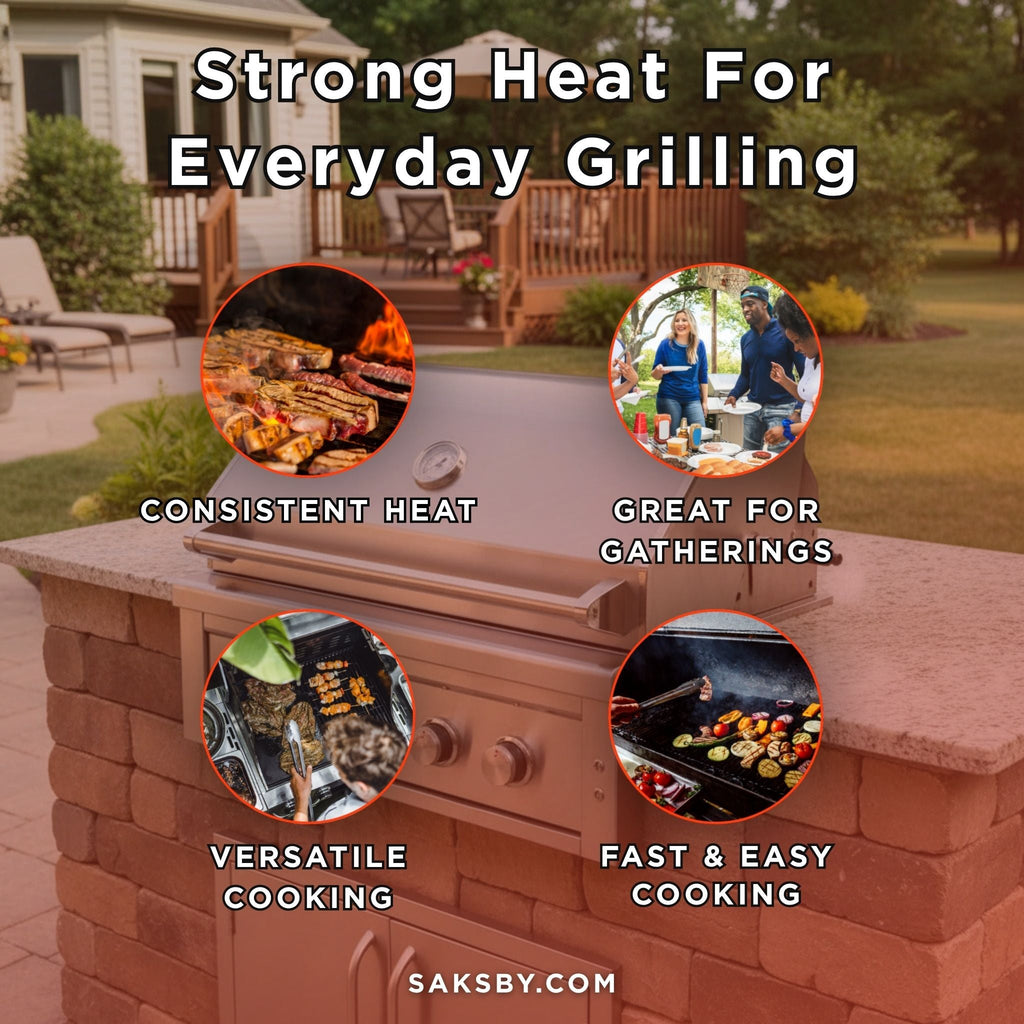 Edgestar 89K BTU 36-Inch Built-In Grill With Rotisserie And Led