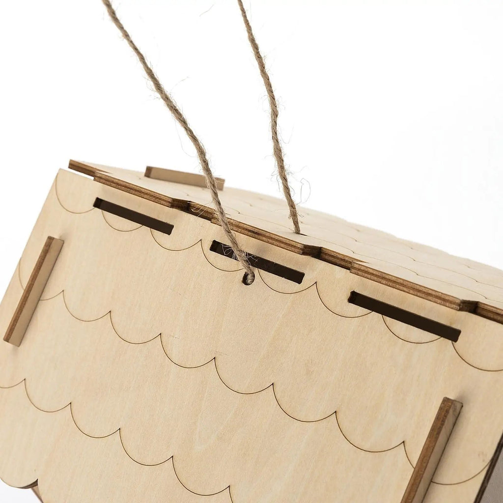 DIY Bird House Yard Gift Shelter Outdoor Unfinished Bird Nest Wooden Nesting Box