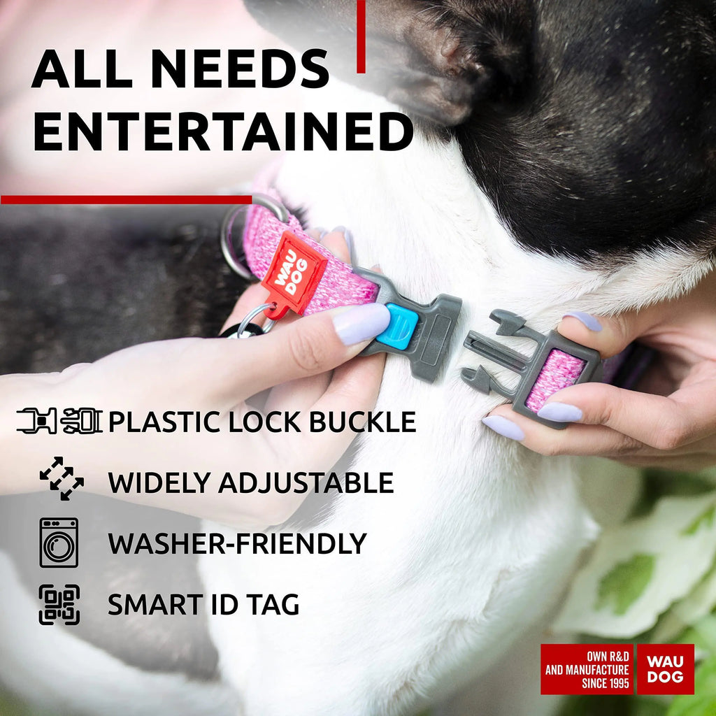 Reflective Cotton Dog Collar Eco Friendly Alt Nylon Collar 10 16