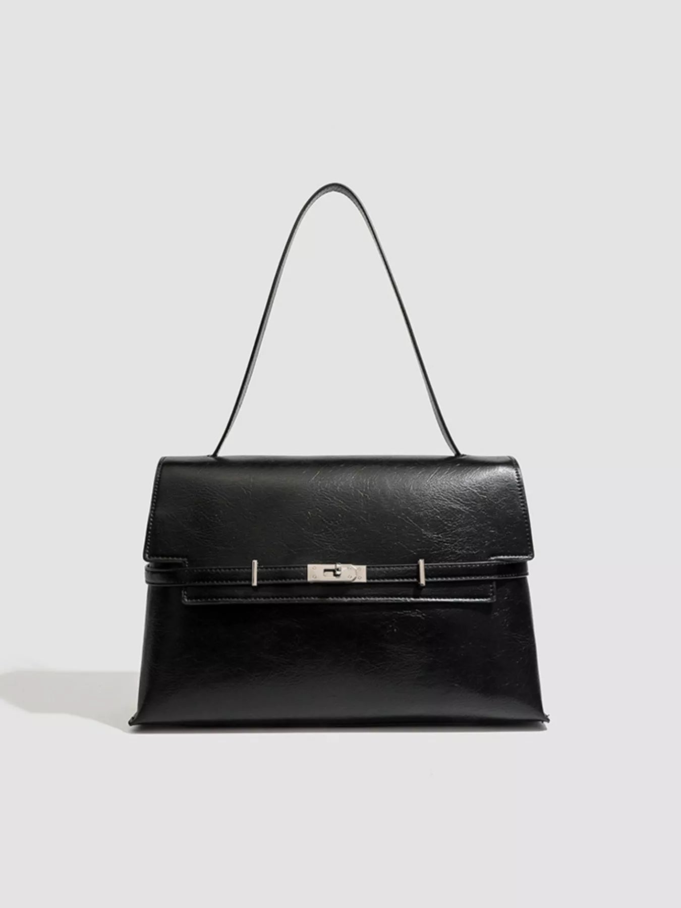 Buckle Leather Shoulder Bag