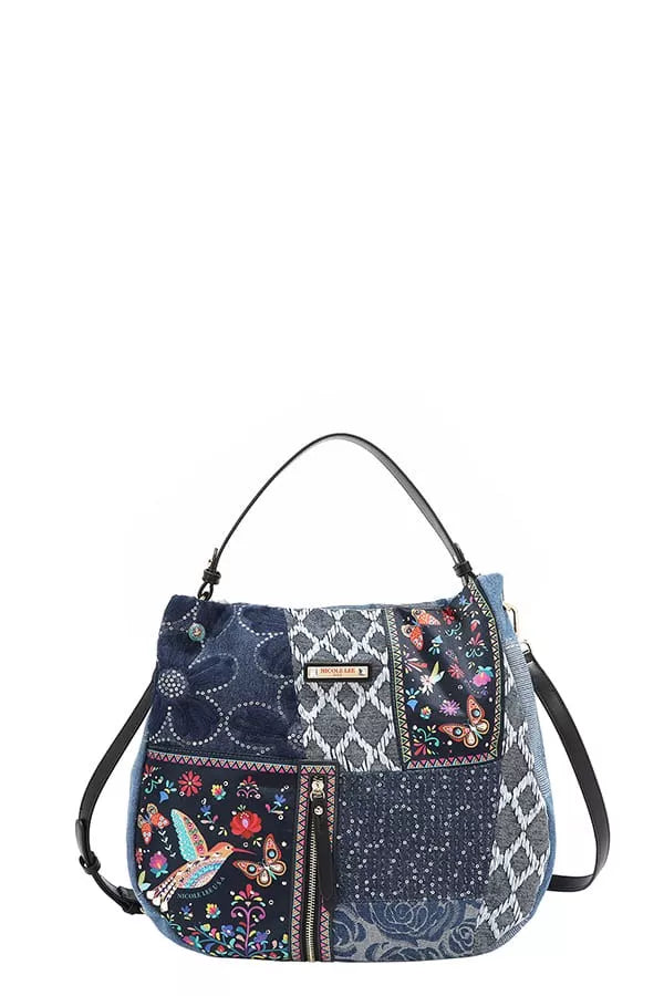 Nicole Lee USA Bosque De Amor Denim Hobo Bag
