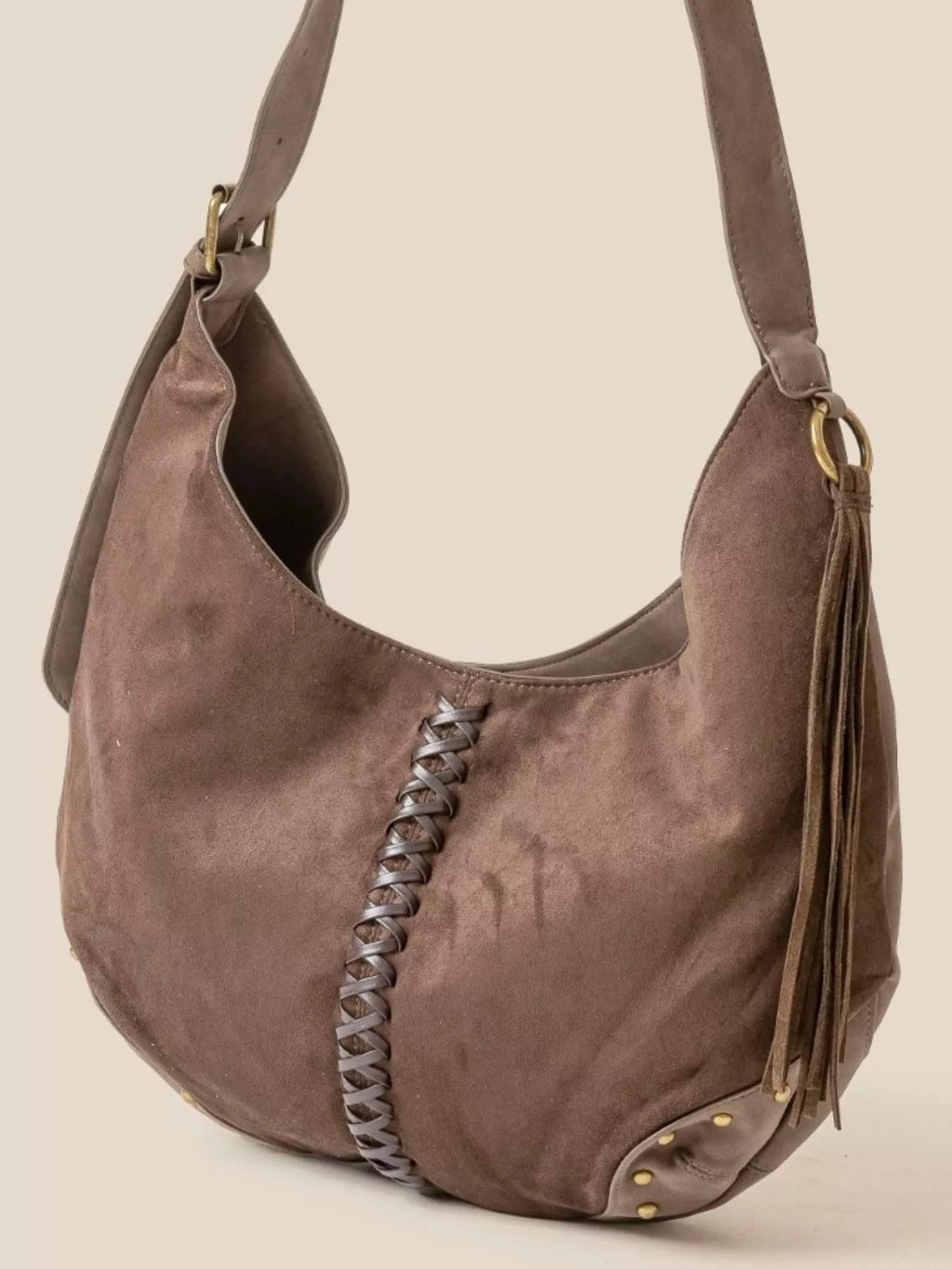 Fame Braided Detail Hobo Shoulder Bag