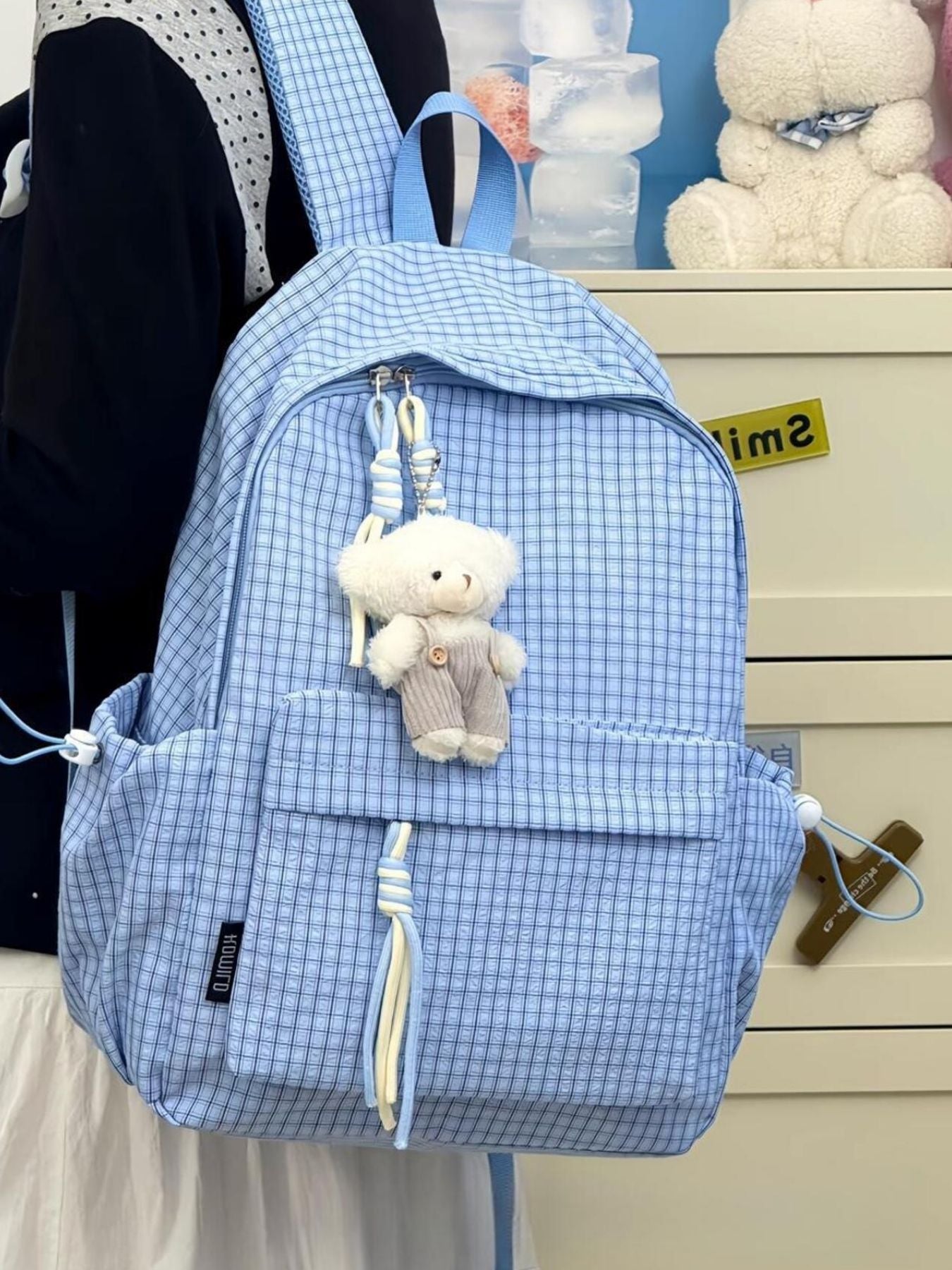 Casual Plaid Backpack Bag