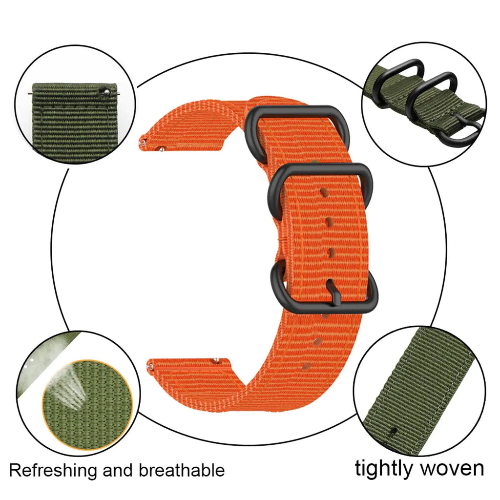 18mm 20mm 22mm Durable Military Woven Nylon Wrist Watch Band