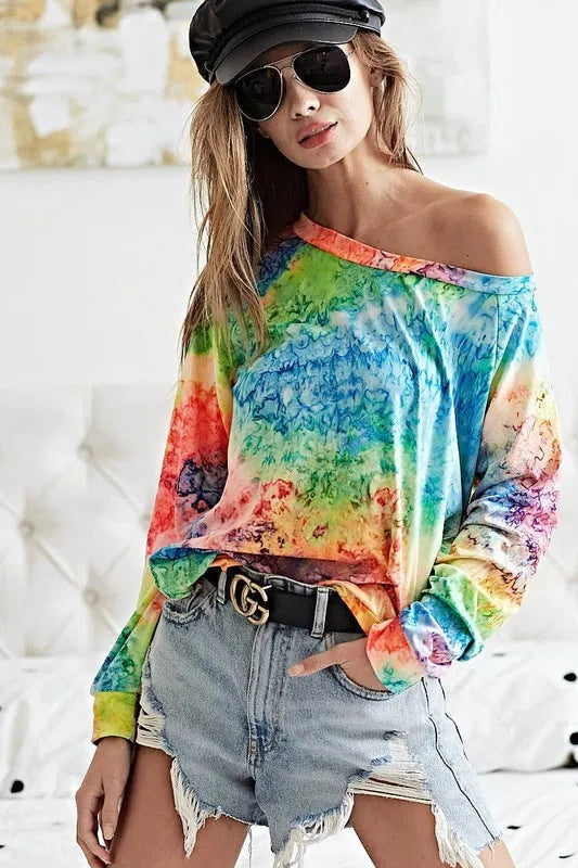 BiBi Tie Dye Soft Knit Jersey T-Shirt