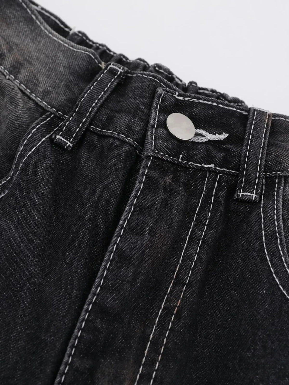 Men's Vintage Washed Wide Leg Denim Jeans