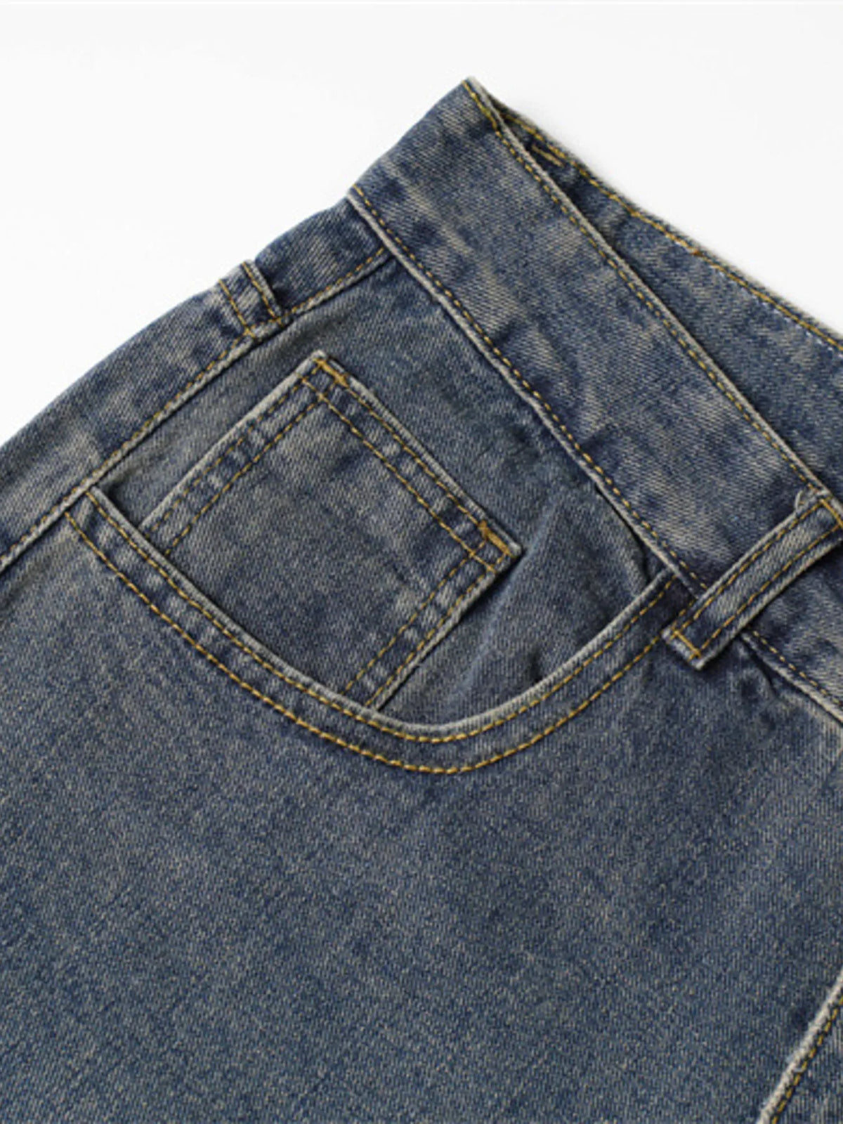 Men's Frayed Hem Wide Leg Jeans