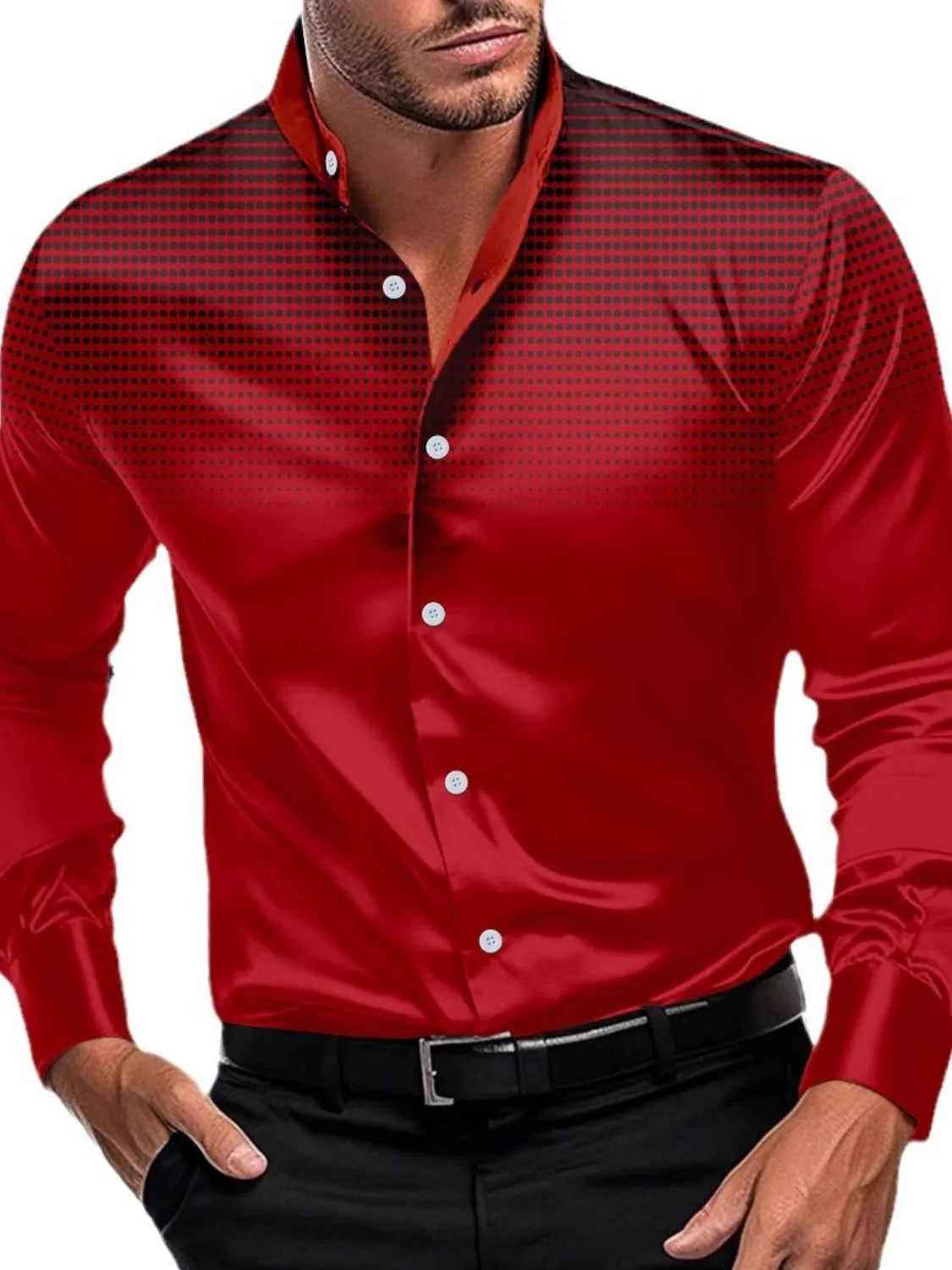 Men's Full Size Button Up Long Sleeve Shirt Plus Size