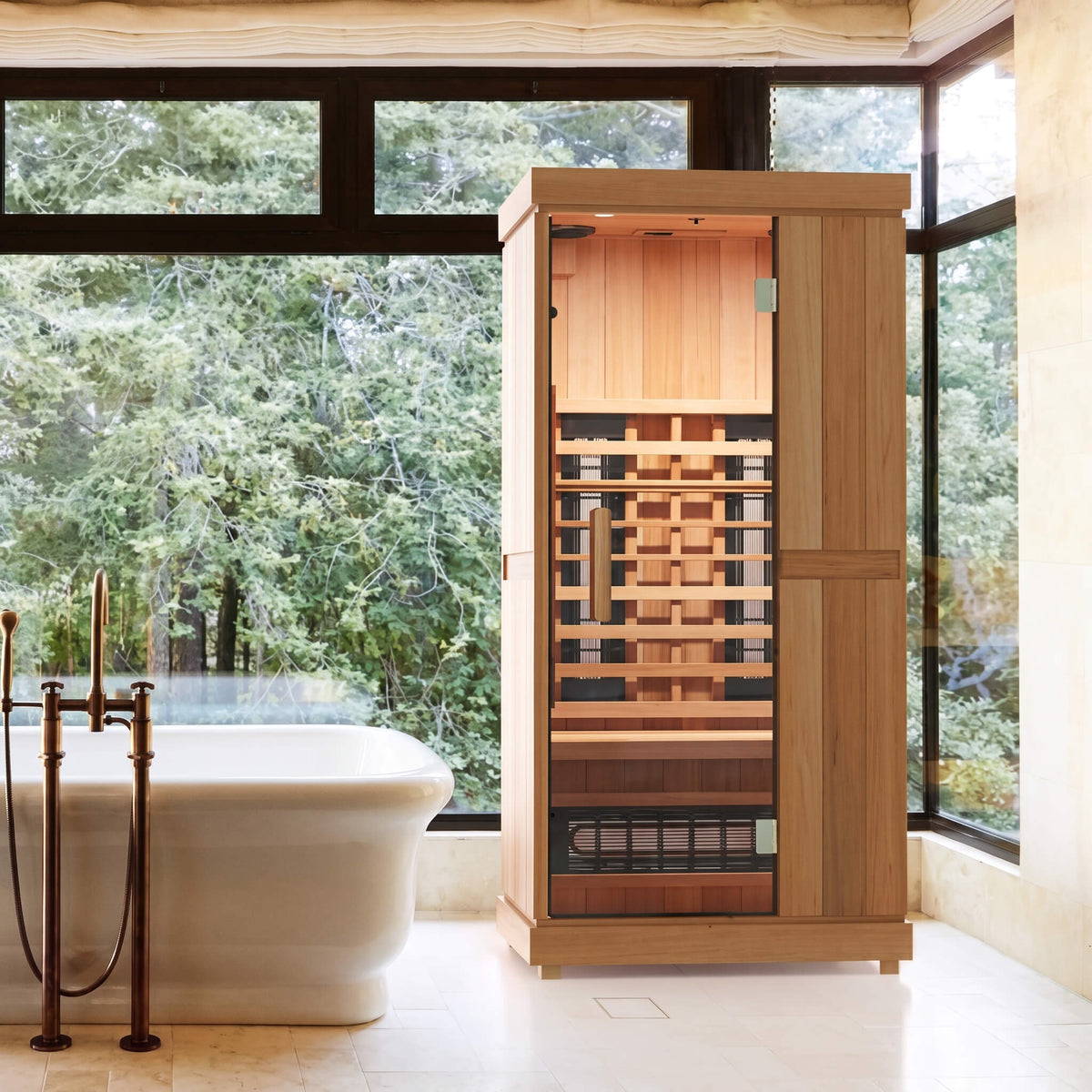 Finnmark FD-1 Full Spectrum 1-Person Home Infrared Sauna With Bluetooth Audio [FD-KN001] (SAK18374)