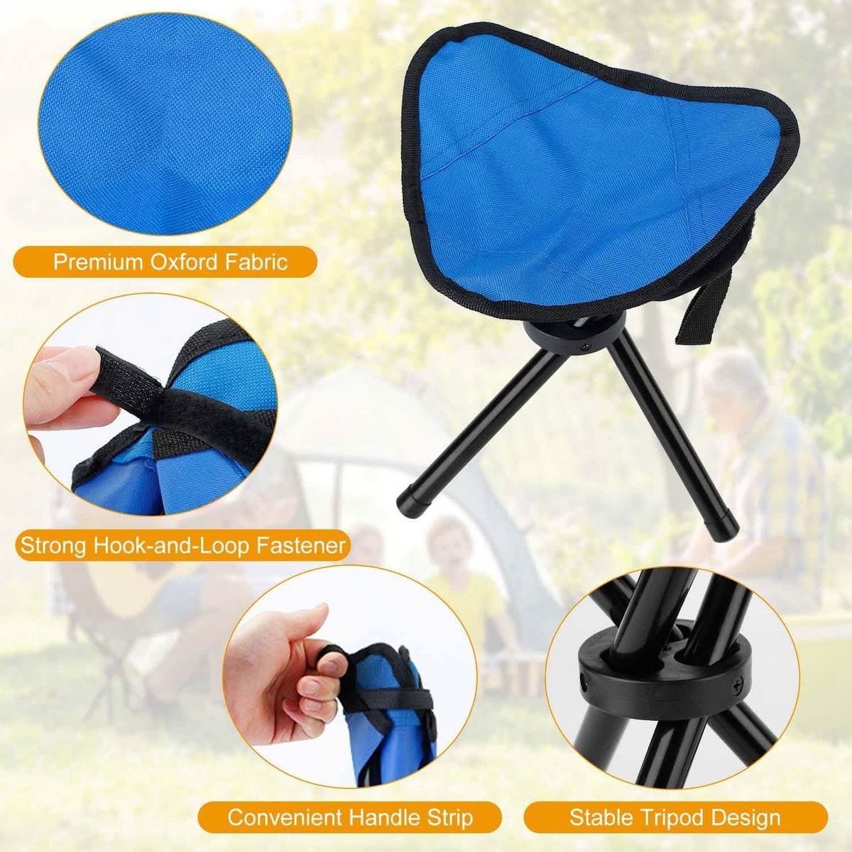 Folding Tripod Stool Outdoor Foldable Travel Chair