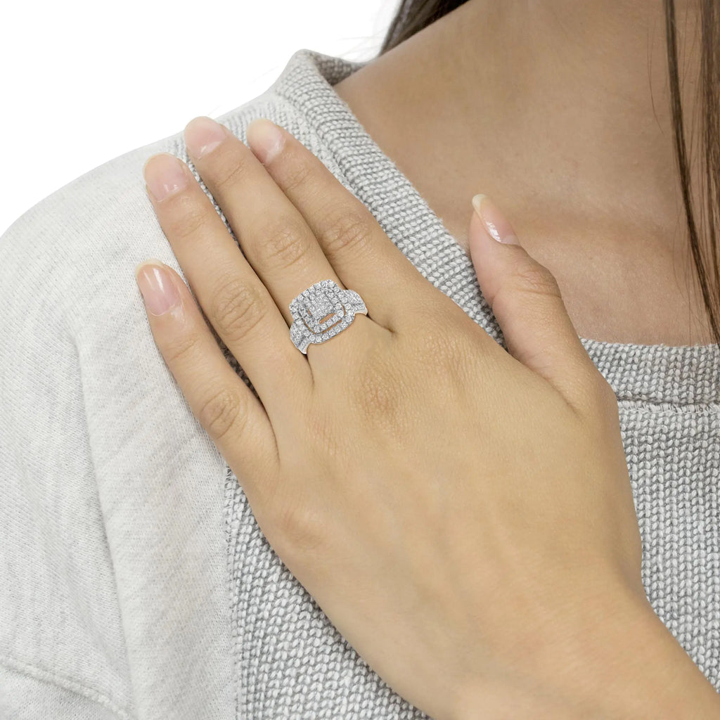 14KT White Gold Diamond Cocktail Ring
