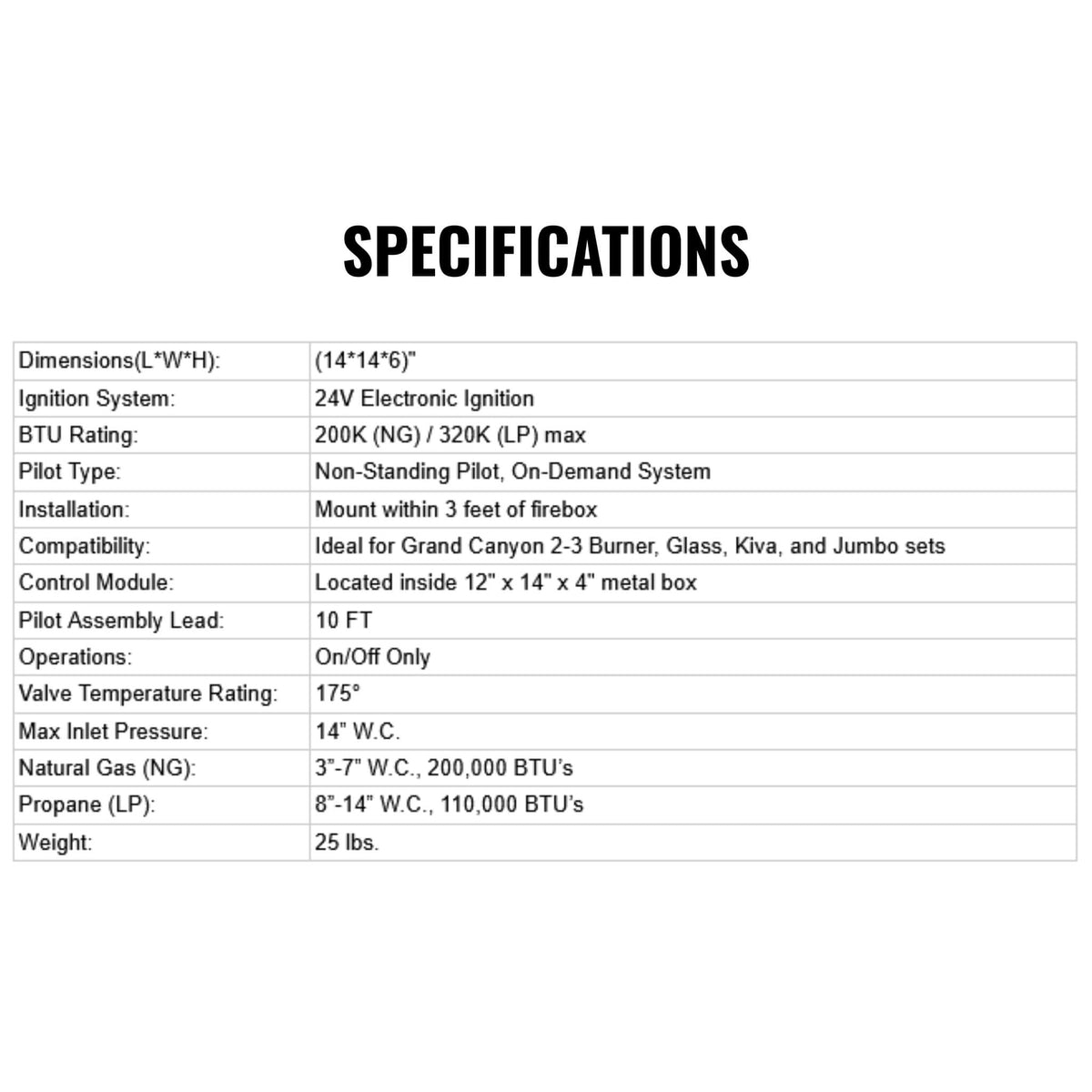 [EIS-10] Grand Canyon 200K BTU Ignition 10'