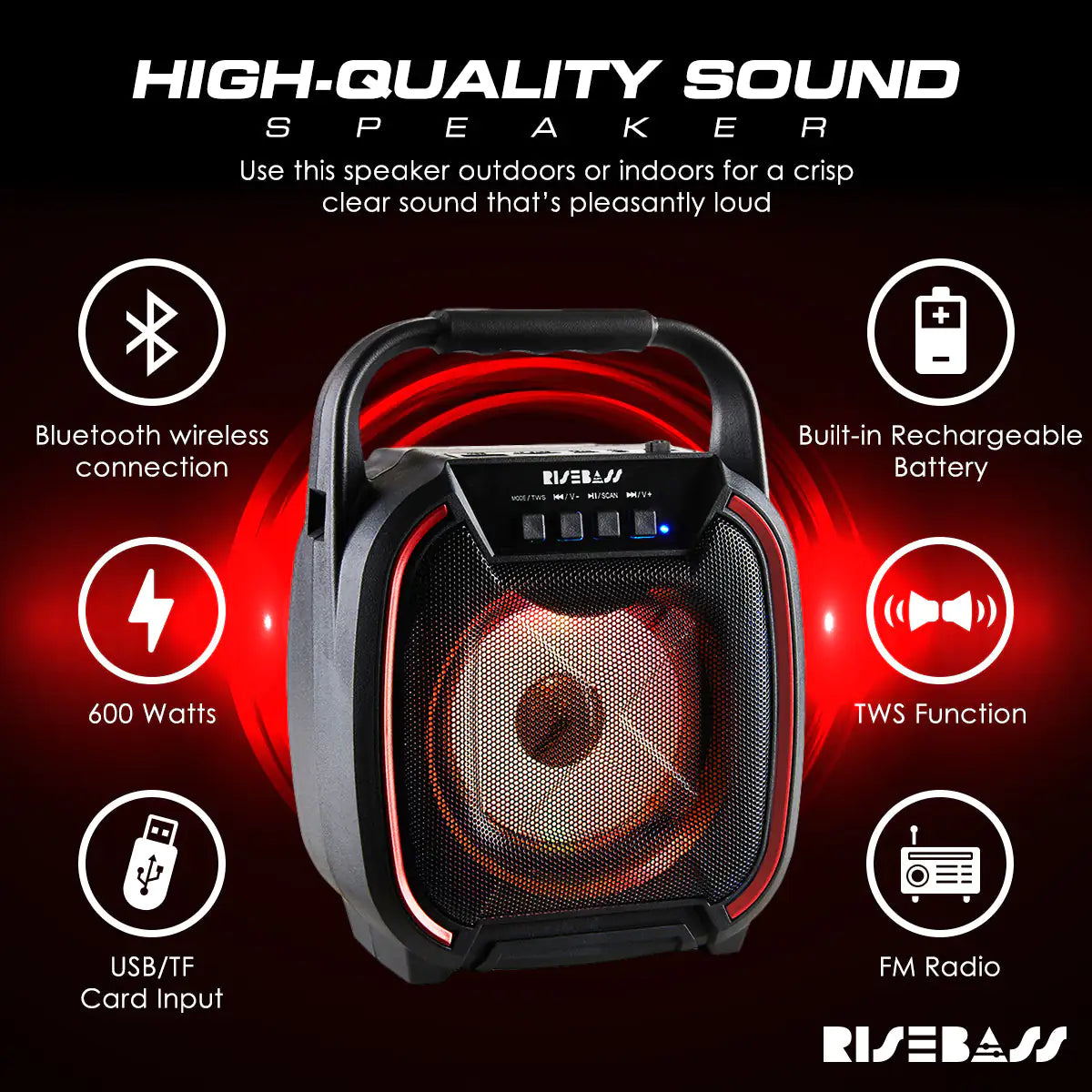 8" 600W Wireless Bluetooth Speaker