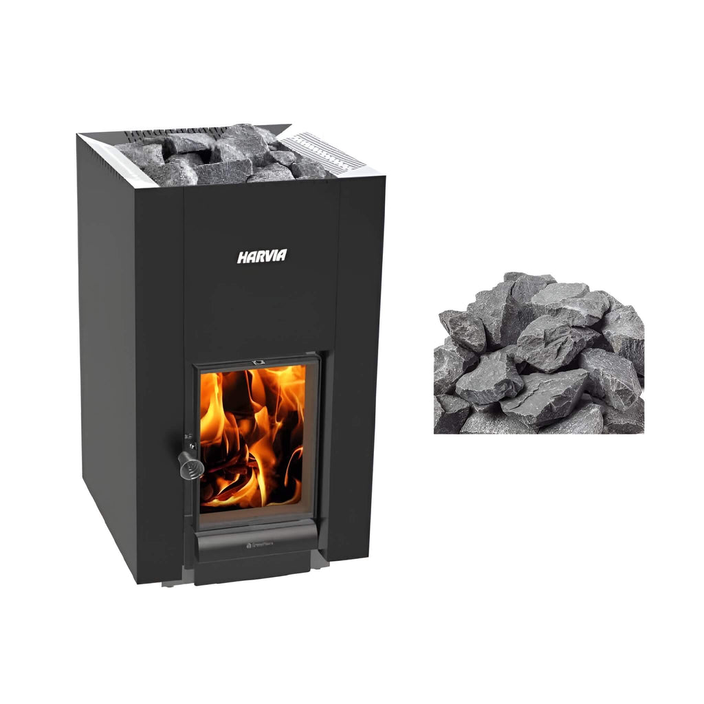 Harvia Greenflame 22 Linear 15.7Kw Wood Sauna Stove With Sauna